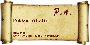 Pekker Aladin névjegykártya